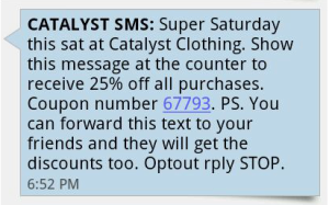 SMS MARKETING - RETAIL EXAMPLE